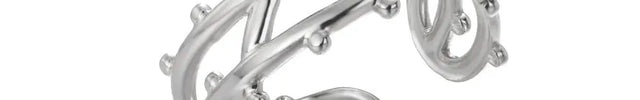 Stainless Steel Geometric Hollow Adjustable Ring null