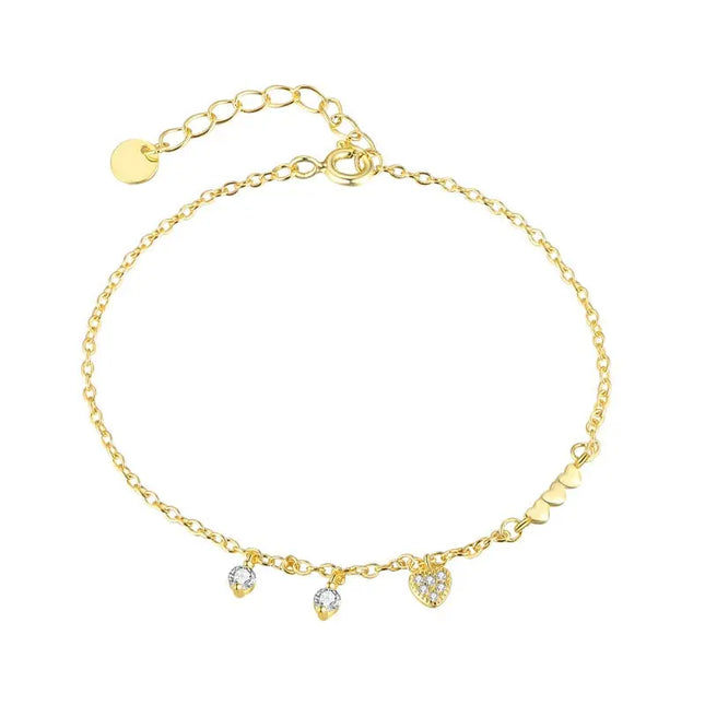 S925 Sterling Silver Heart Bracelet null