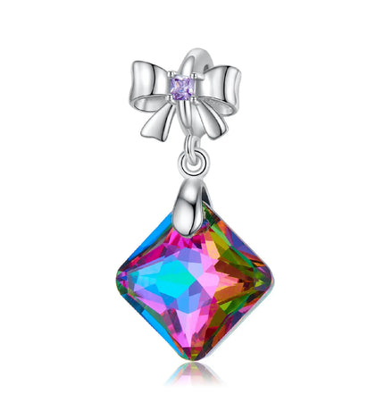 Volcanic Crystal Bow Pendant – 925 Sterling Silver Jewelry Charm null