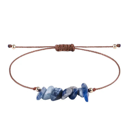 Irregular Raw Stone Woven Wax Line Bracelet null