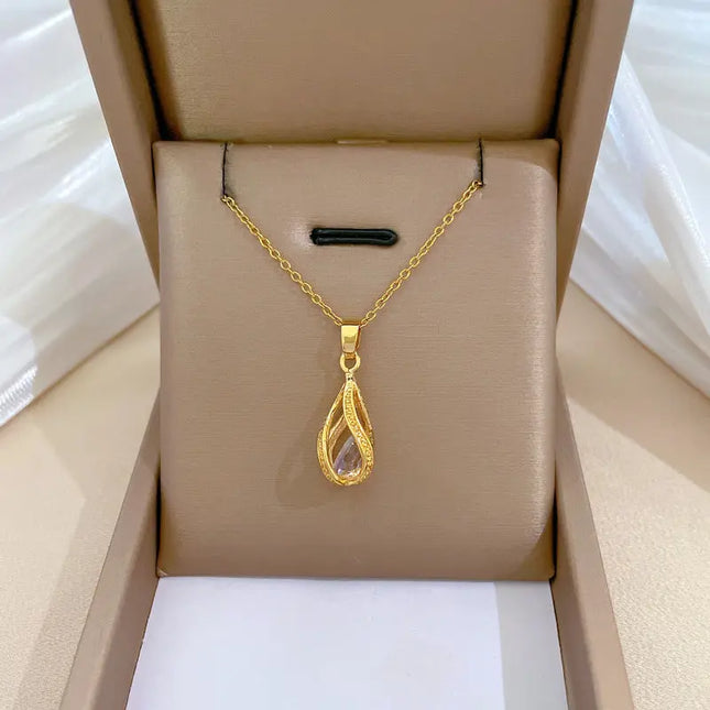 Rotating Water Drop Necklace null