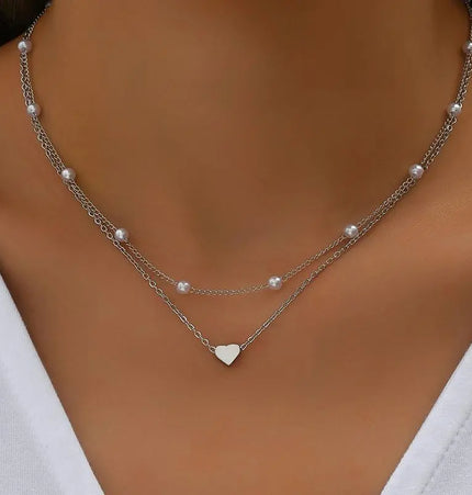 Layered Clavicle Necklace in Gold Finish null