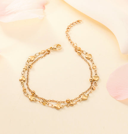 18K Gold-Plated Stainless Steel Heart Bracelet