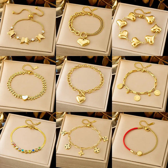 All-Matching Gold Fashion Bracelet – Titanium Steel Wholesale Jewelry null
