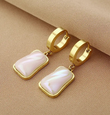 Titanium Steel No-Fading Geometric Earrings null