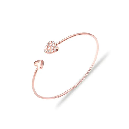 Jewelry Full Diamond Heart-shaped Love Bracelet Opening null