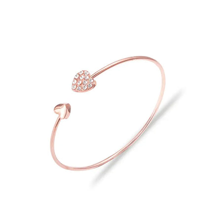 Jewelry Full Diamond Heart-shaped Love Bracelet Opening null