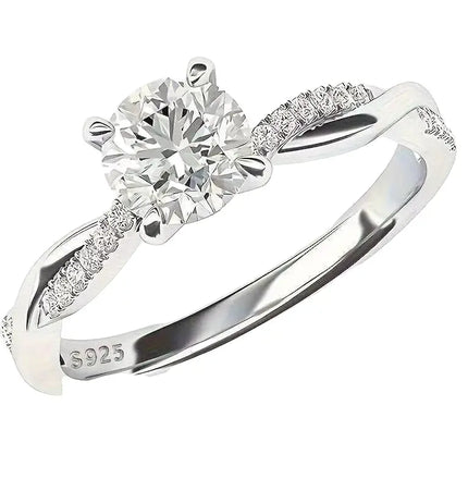 Silver Plated Elegant Engagement Ring null
