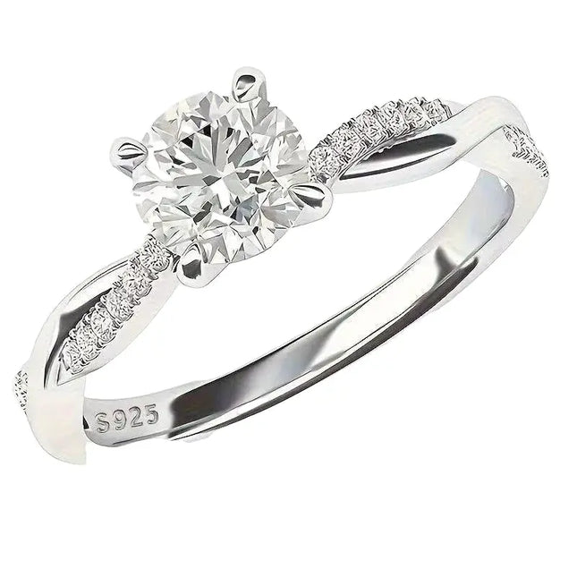 Silver Plated Elegant Engagement Ring null