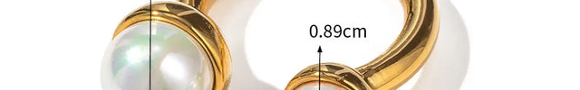 Pearl Statement Ring – Gold Plated Stainless Steel null