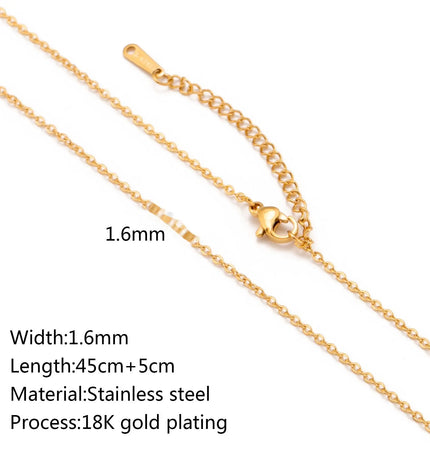 Stainless Steel 18K Gold Plated Chain Necklace – Base for Personalized Jewelry null