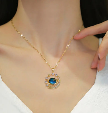 Blue Starry Sky Necklace null