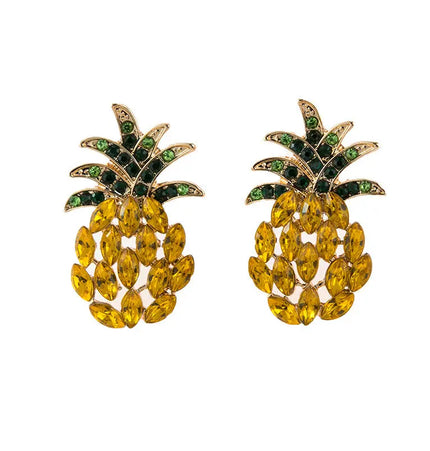 Stainless Steel Fruit Earrings with Zircon Stones | Wholesale Jewelry null