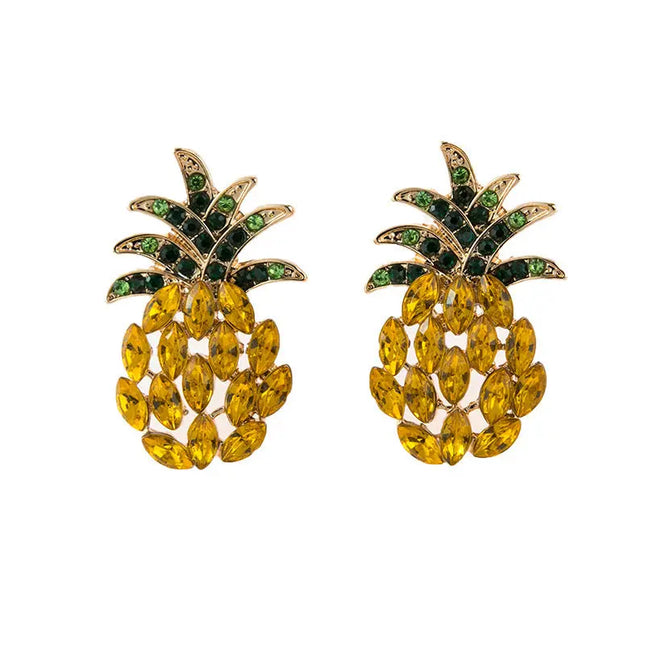 Stainless Steel Fruit Earrings with Zircon Stones | Wholesale Jewelry null