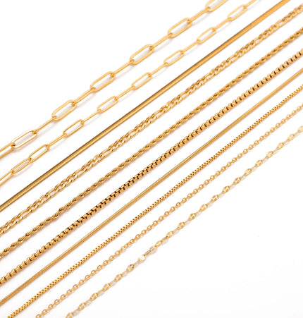 Stainless Steel 18K Gold Plated Chain Accessories – Base Chains for Personalized Jewelry null