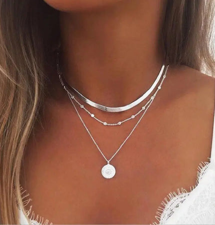 Layered Clavicle Necklace in Gold Finish null