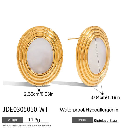 Stainless Steel Oval Earrings | Minimalist High-End Wholesale Jewelry null