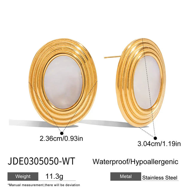 Stainless Steel Oval Earrings | Minimalist High-End Wholesale Jewelry null