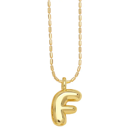 Gold Initial Letter Necklace – 26 Alphabet Pendant null