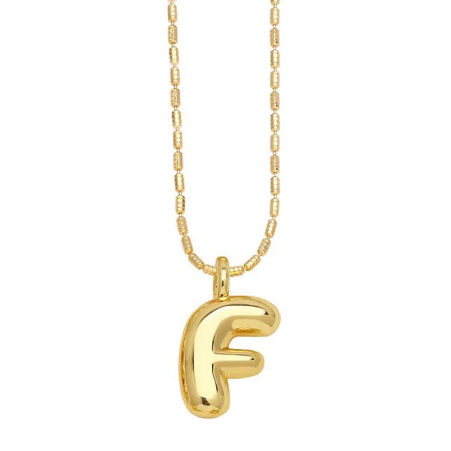 Gold Initial Letter Necklace – 26 Alphabet Pendant null