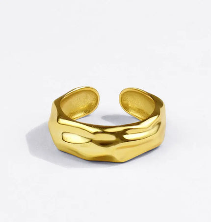 Minimal Irregular Gold Adjustable Ring null
