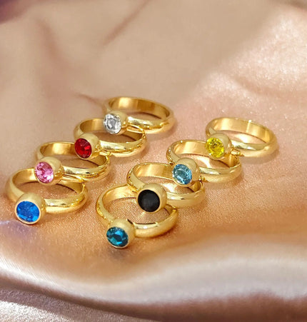 Minimalist Gold Stainless Steel Womens Ring null