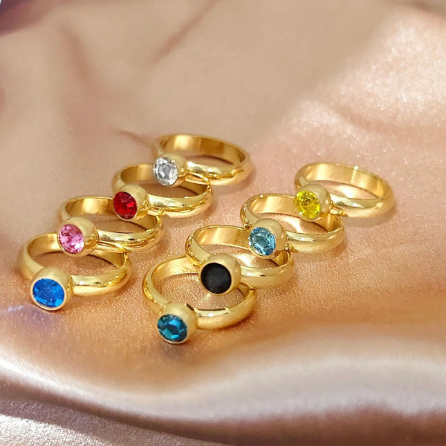 Minimalist Gold Stainless Steel Womens Ring null