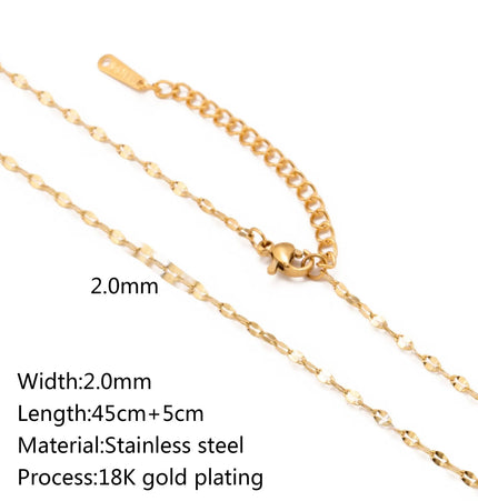 Stainless Steel 18K Gold Plated Chain Necklace – Base for Personalized Jewelry null