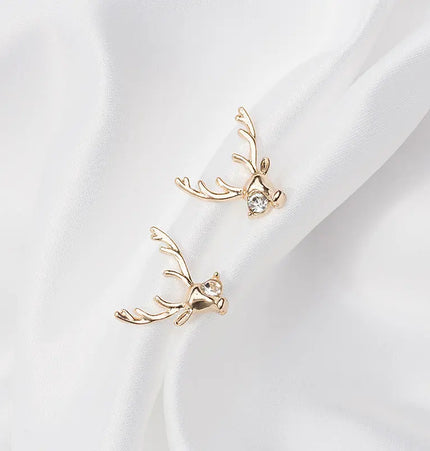 Elegant deer-inspired stud earrings null