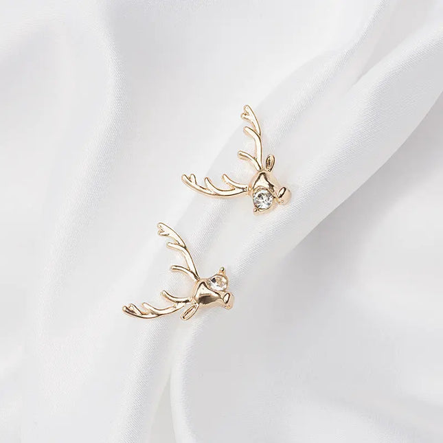 Elegant deer-inspired stud earrings null