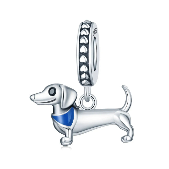 DIY Bracelet Ornament 925 Sterling Silver Sausage Dog Pendant null