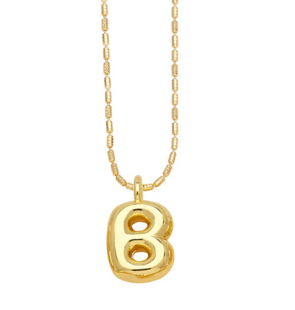 Gold Initial Letter Necklace – 26 Alphabet Pendant null