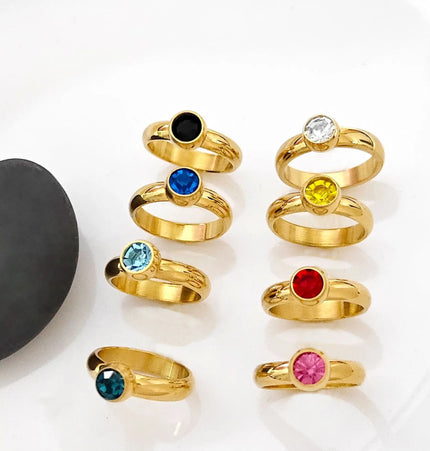 Minimalist Gold Stainless Steel Womens Ring null