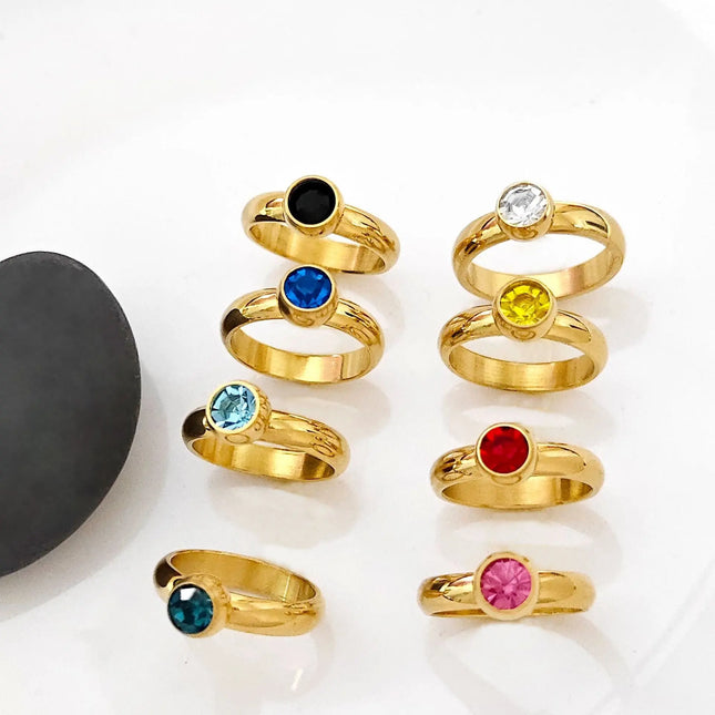 Minimalist Gold Stainless Steel Womens Ring null