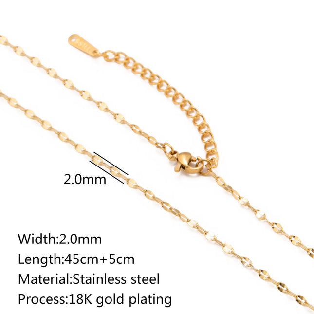 Stainless Steel 18K Gold Plated Chain Accessories – Base Chains for Personalized Jewelry null