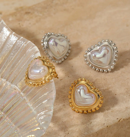 316 Stainless Steel Heart Stud Earrings | Waterproof Love Earrings Wholesale null