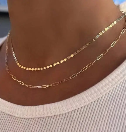 Layered Clavicle Necklace in Gold Finish null