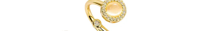 Opal Spinning Ring for Women – Geometric Open Metal Ring null