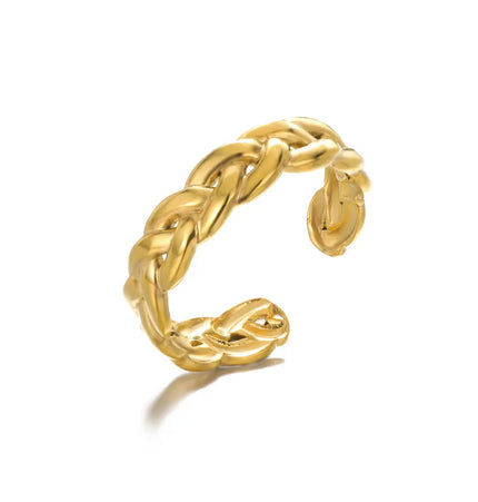 Stainless Steel Geometric Hollow Adjustable Ring null