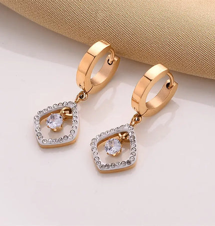 Titanium Steel No-Fading Geometric Earrings null