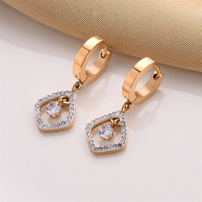 Titanium Steel No-Fading Geometric Earrings null