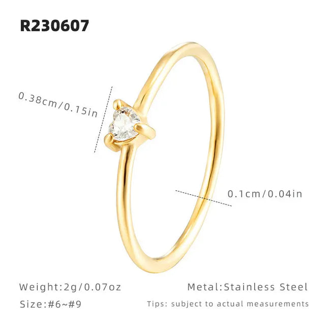 Affectionate Zircon Plain Ring In Fine Titanium Steel null