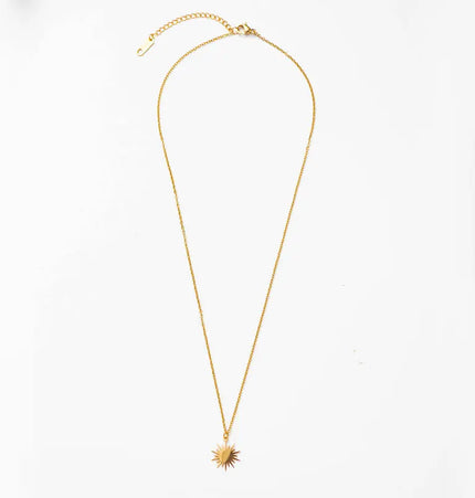 Six-pointed Star Sun Clavicle Chain Stainless Steel Pendant null