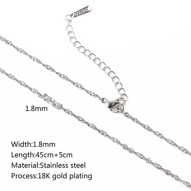 Stainless Steel 18K Gold Plated Chain Necklace – Base for Personalized Jewelry null
