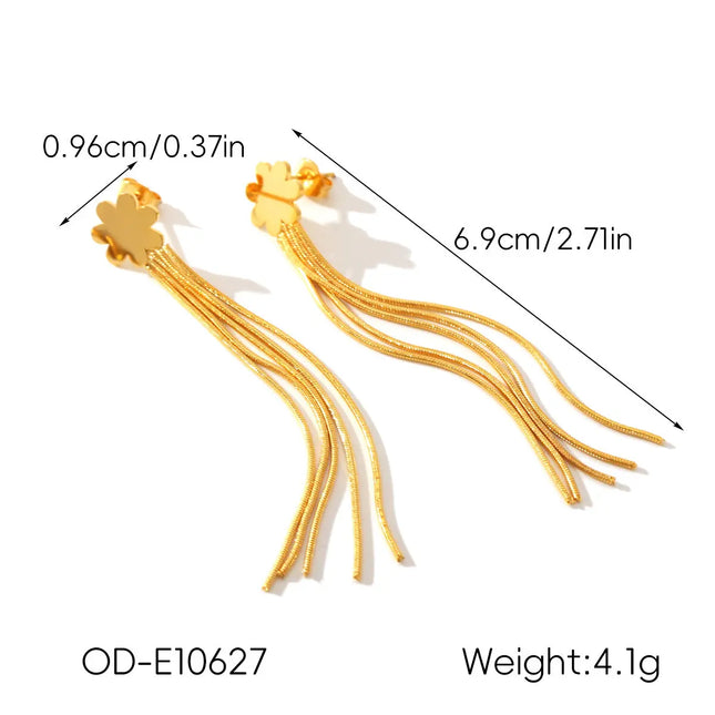 Flower Heart And Butterfly Design Earrings Gold null