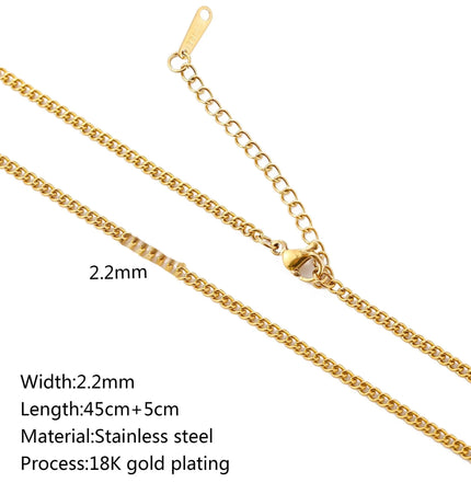 Stainless Steel 18K Gold Plated Chain Necklace – Base for Personalized Jewelry null