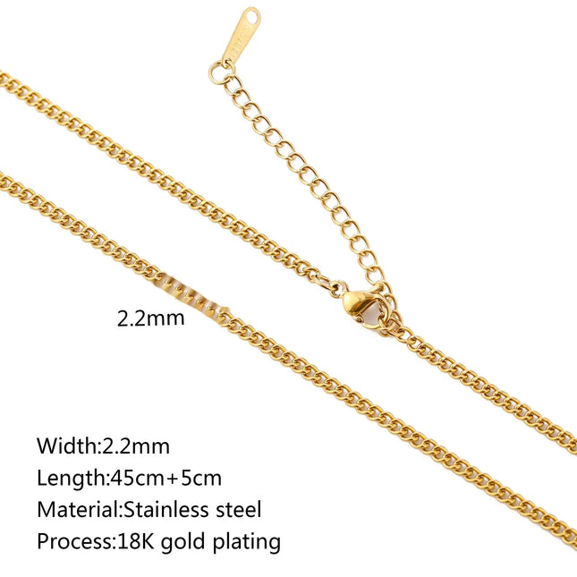 Stainless Steel 18K Gold Plated Chain Necklace – Base for Personalized Jewelry null