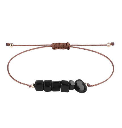 Irregular Raw Stone Woven Wax Line Bracelet null