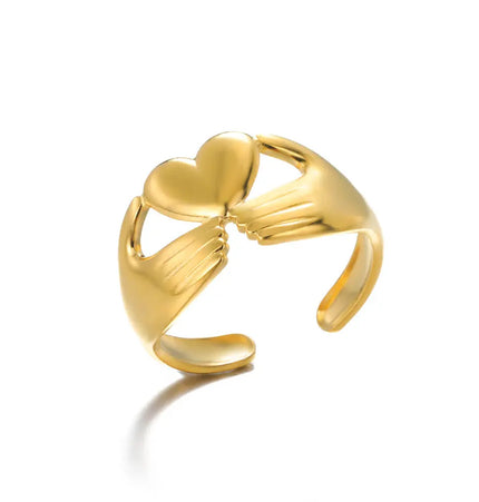 Stainless Steel Geometric Hollow Adjustable Ring null