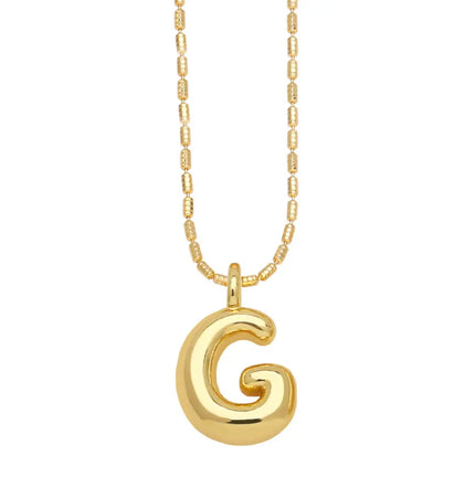 Gold Initial Letter Necklace – 26 Alphabet Pendant null